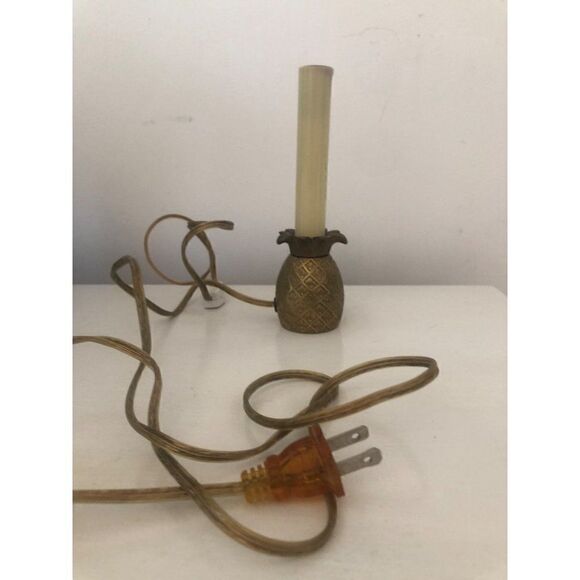 Price Products Bellmawr NJ Solid Brass Pineapple Electric Lamp Light Candlestick - Picture 2 of 4